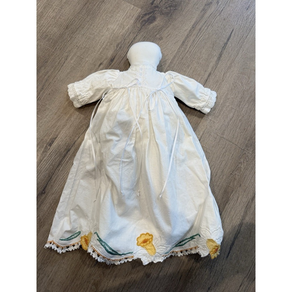 Vintage Jack Dempsey Pillowcase Doll With Satin Ribbon & Embroidered Lace Dress
